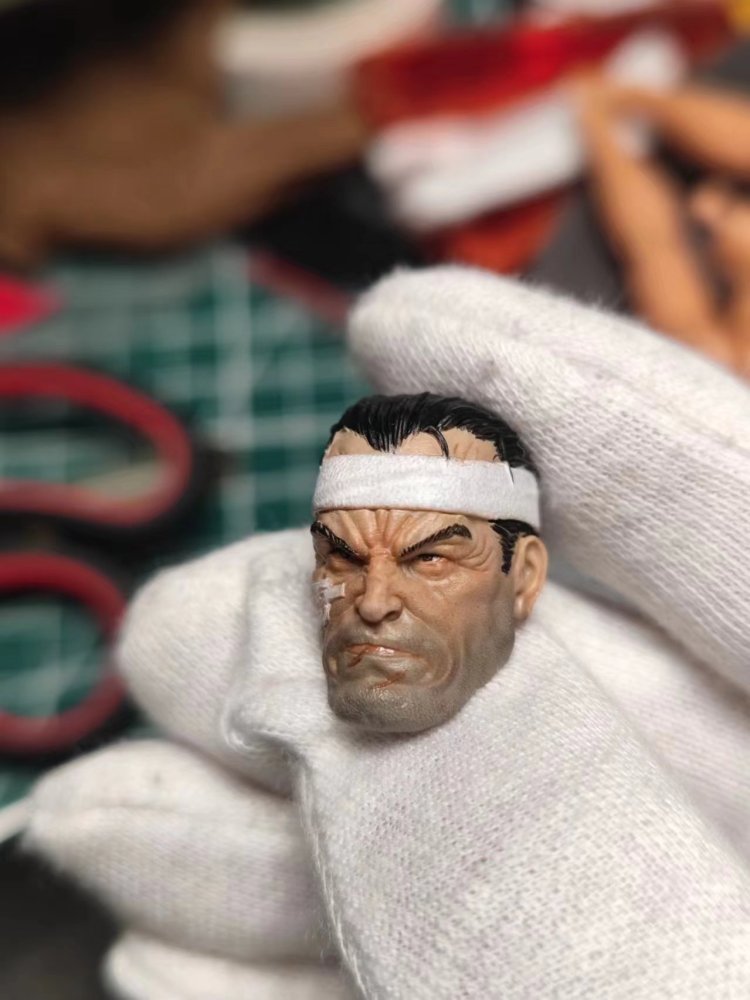 White turban war bleeding punisher headsculpt 1:12