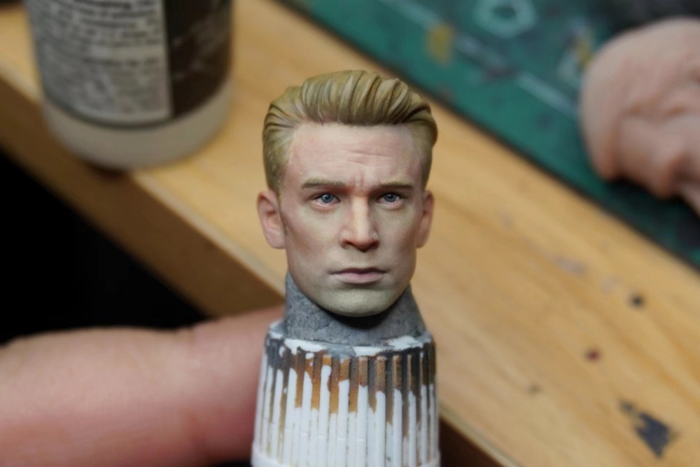 Young Captain America headsculpt 1:12
