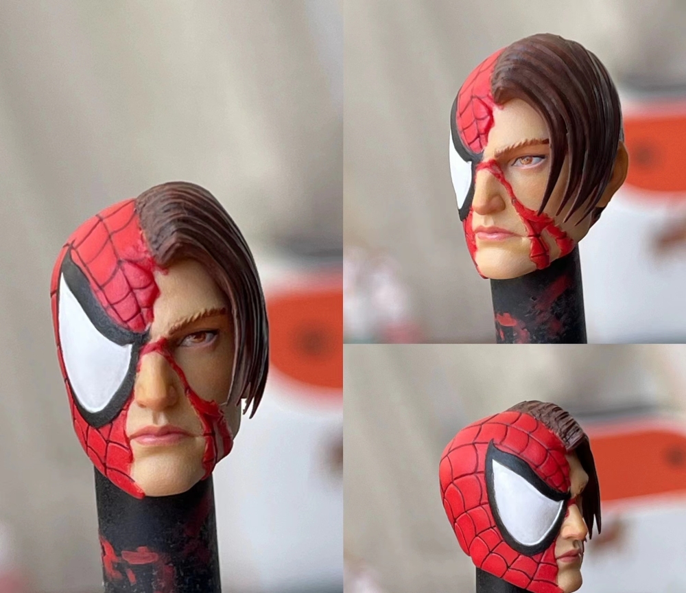 Spiderman's Real Head (Combat damaged version Peter Parkel) headsculpt 1:12