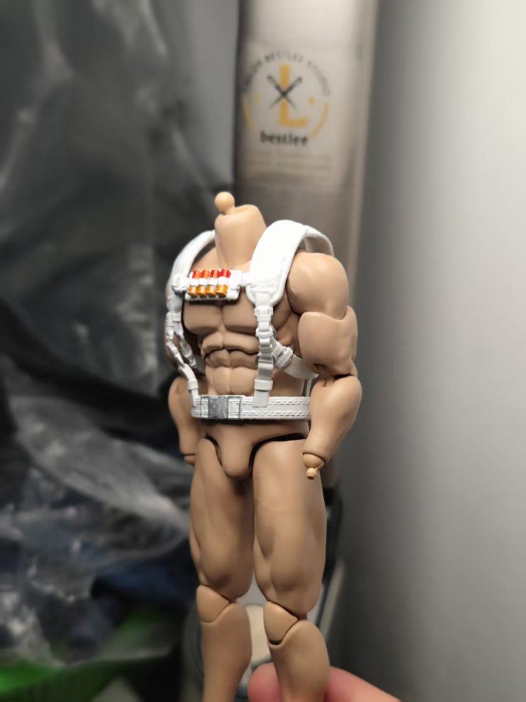white Tactical shoulder straps + belt toy accessories 1:12