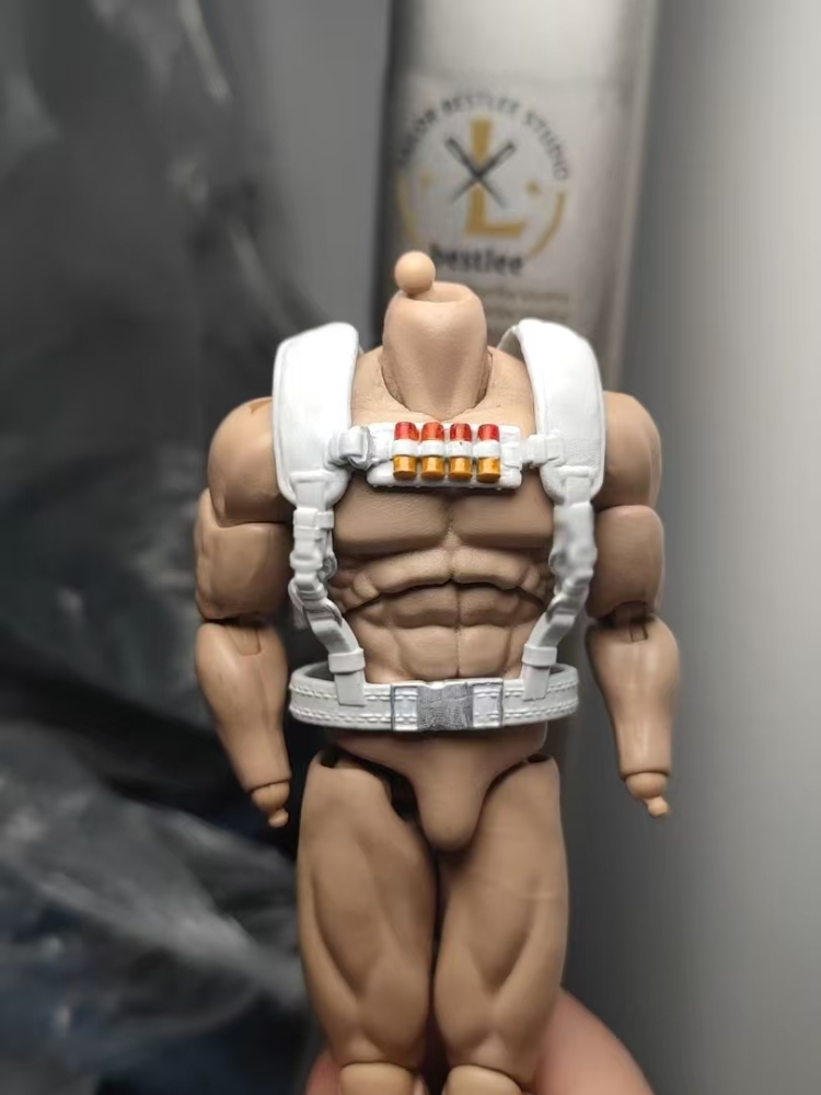 white Tactical shoulder straps + belt toy accessories 1:12