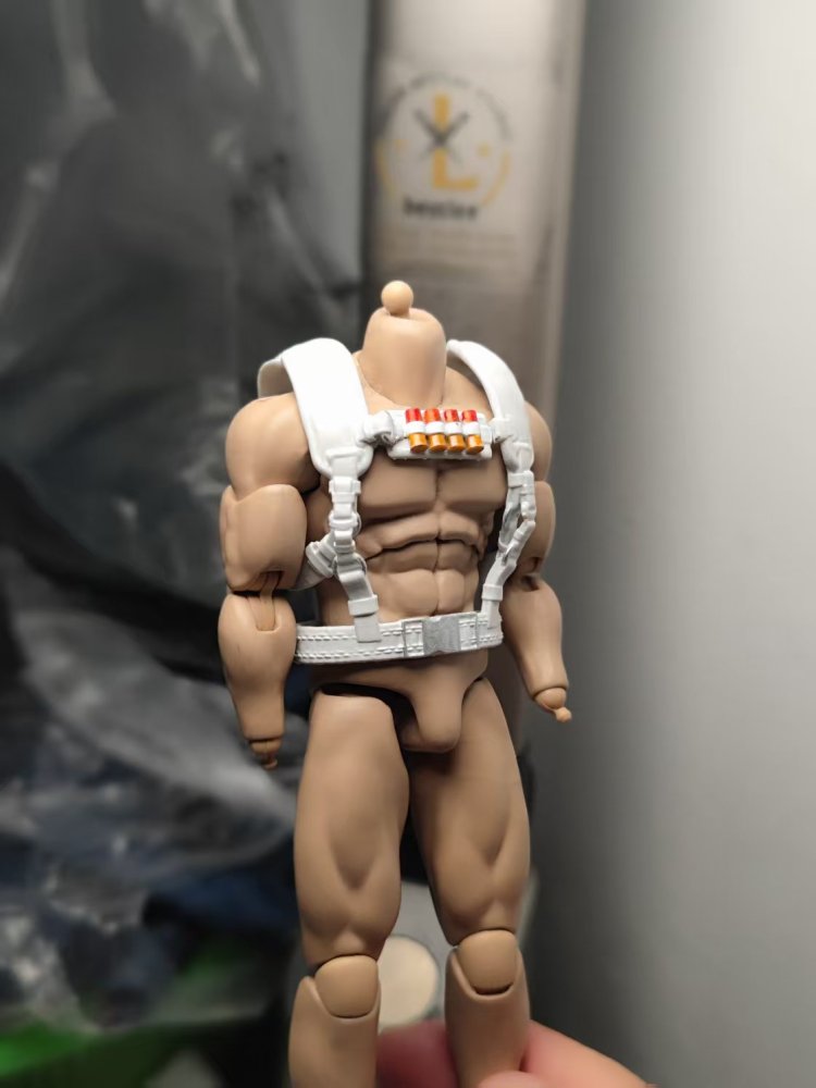 white Tactical shoulder straps + belt toy accessories 1:12