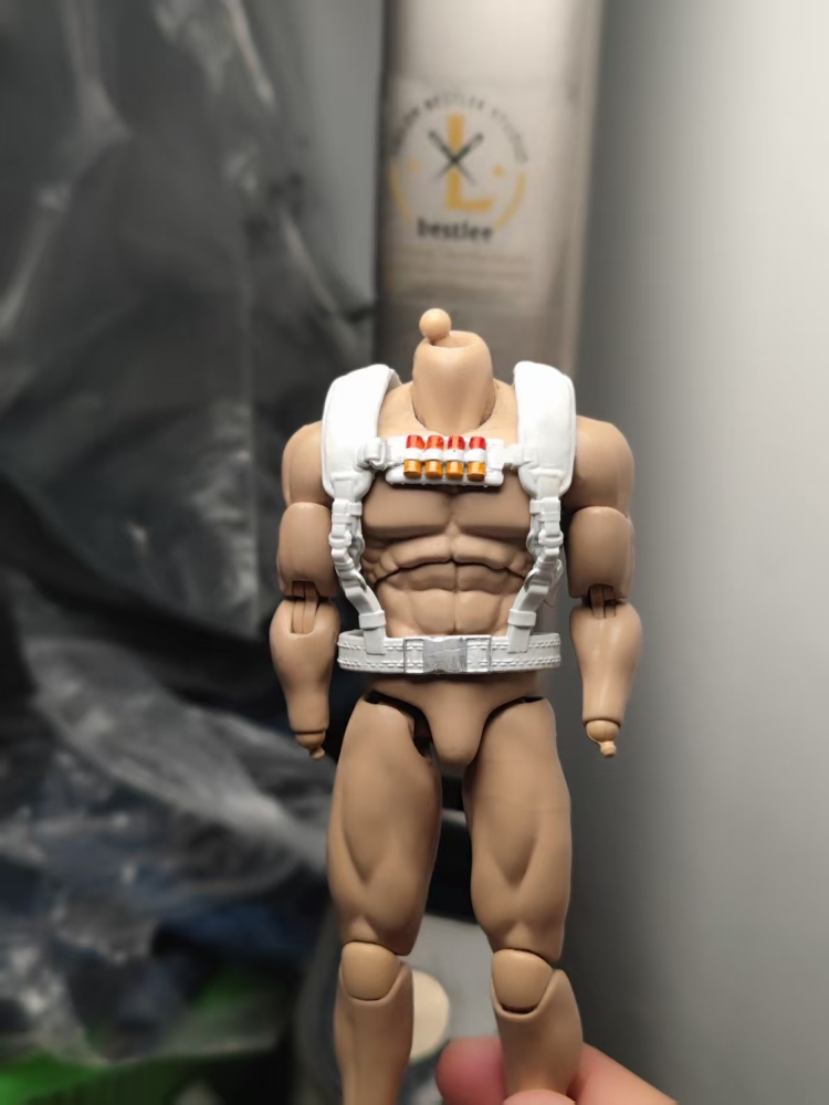 white Tactical shoulder straps + belt toy accessories 1:12