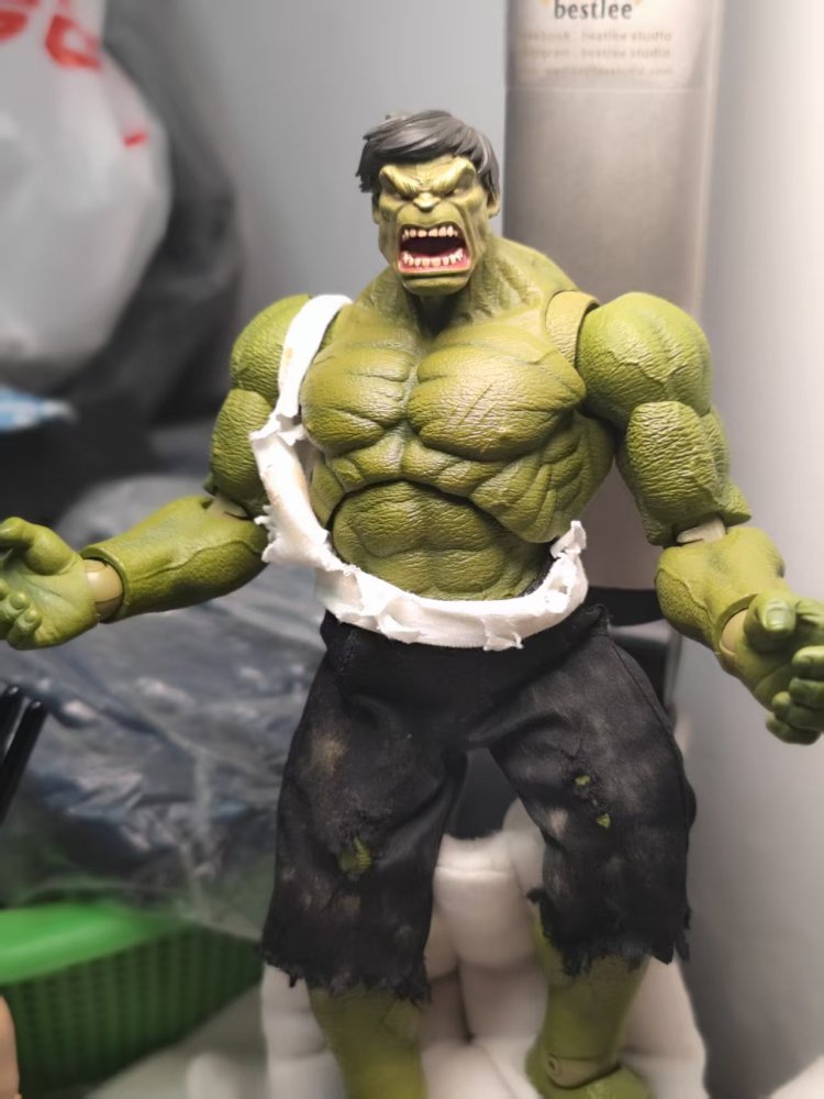 Memory toys HULK black hair headsculpt / shorts + black pants 1:12