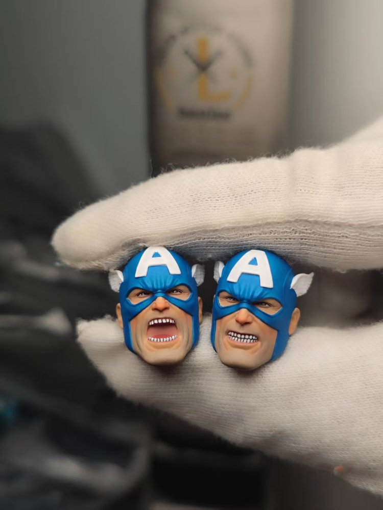 Retro comic version of Captain America's headsculpt 1:12