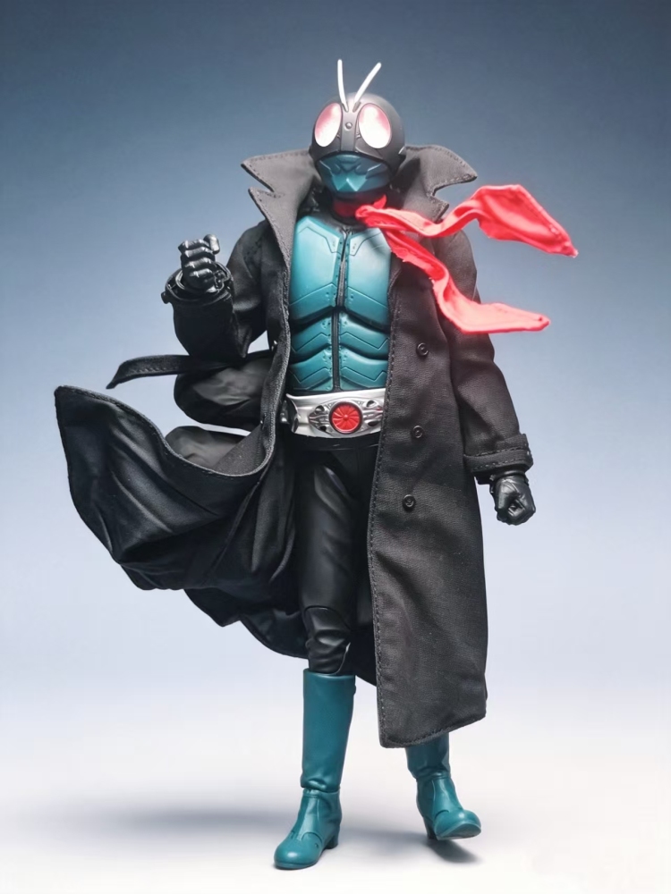 ZDTOYS Mask Warrior Black trench coat+Red scarf 1:12