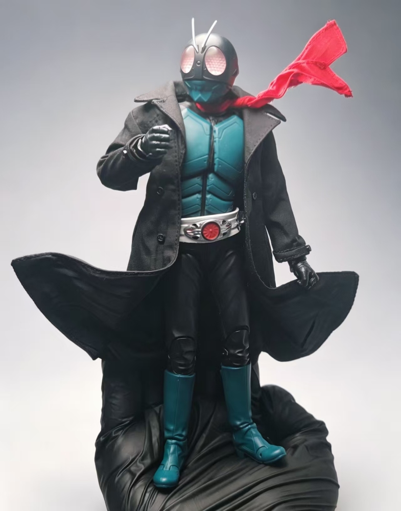 ZDTOYS Mask Warrior Black trench coat+Red scarf 1:12