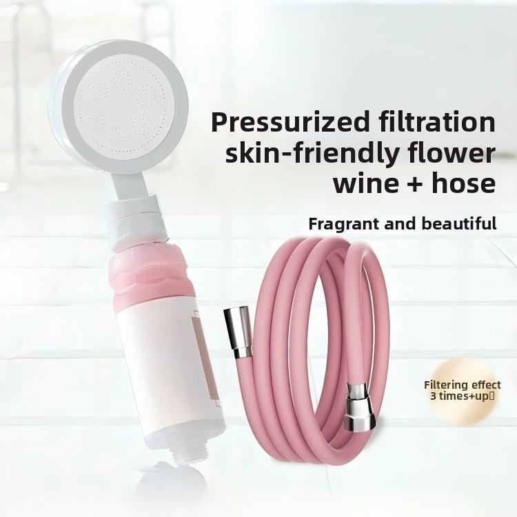 Filter sprinkler hose shower pipe booster nozzle set, 4 four-way water distribution pipes with special coarse diameter universal