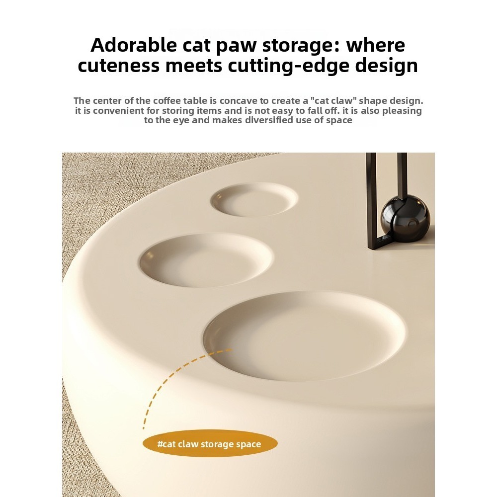 Innovative Italian style cat paw coffee table, TV cabinet side table, size of apartment, modern living room, fiberglass coffee table