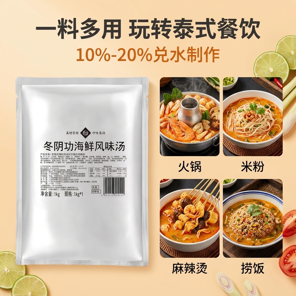 Qianwei Tom Yum Seafood Flavor Soup (Semi-solid Seasoning)