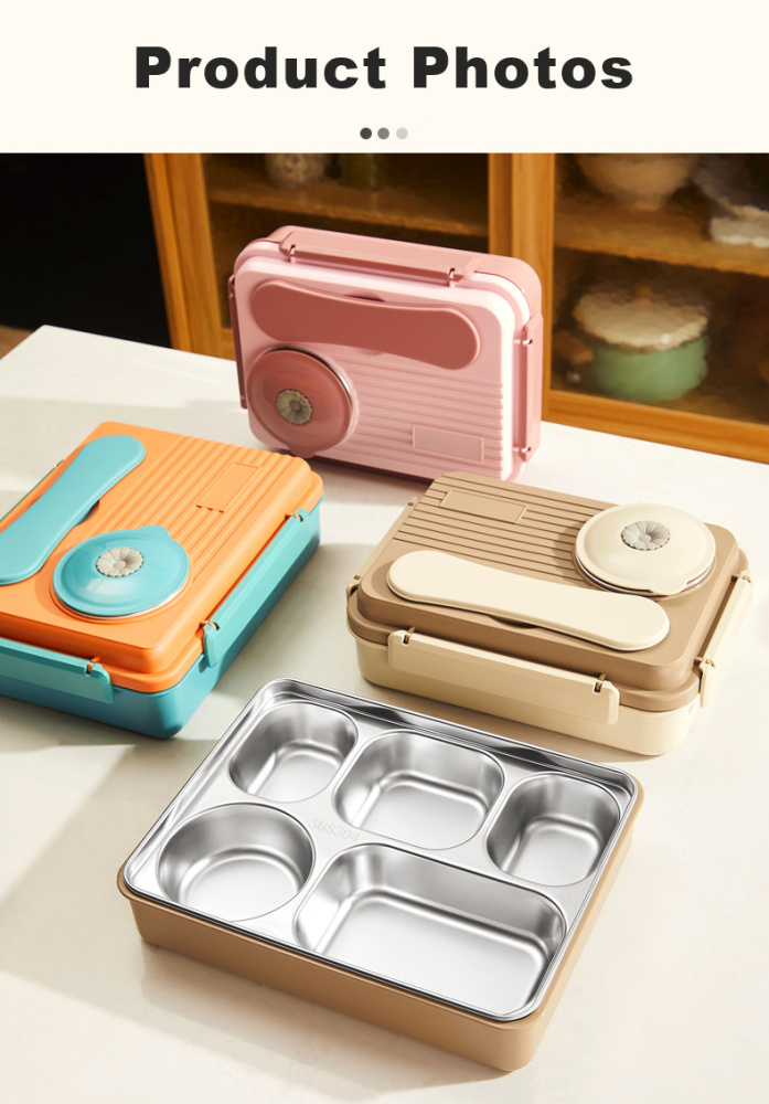 304 Stainless Steel Insulated Bento Lunch Box — Compartmentalized Meal Container Set for Office & School