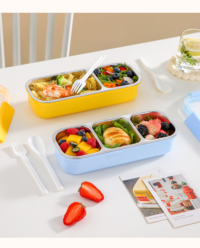 304 Stainless Steel Divided Bento Lunch Box — Sealed, Leak-Resistant Compartments, No Flavor Mixing