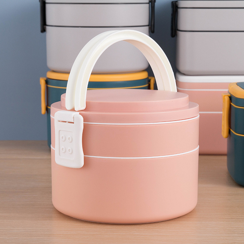2-Tier Stackable Bento Box with Handle — Microwave-Safe Lunch Box for Work, School & Meal Prep