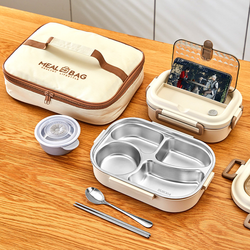 304 Stainless Steel Insulated Bento Box — Portable Meal Prep Container for Work & School
