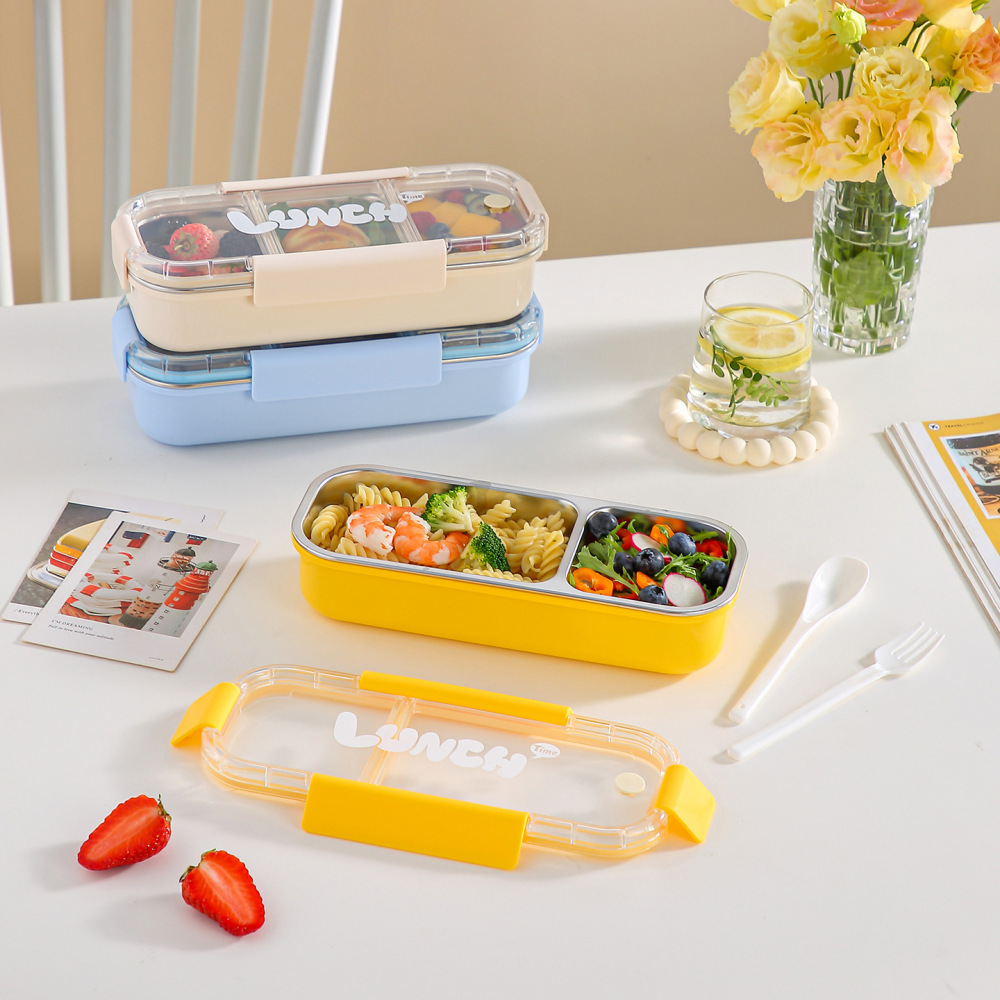 304 Stainless Steel Divided Bento Lunch Box — Sealed, Leak-Resistant Compartments, No Flavor Mixing