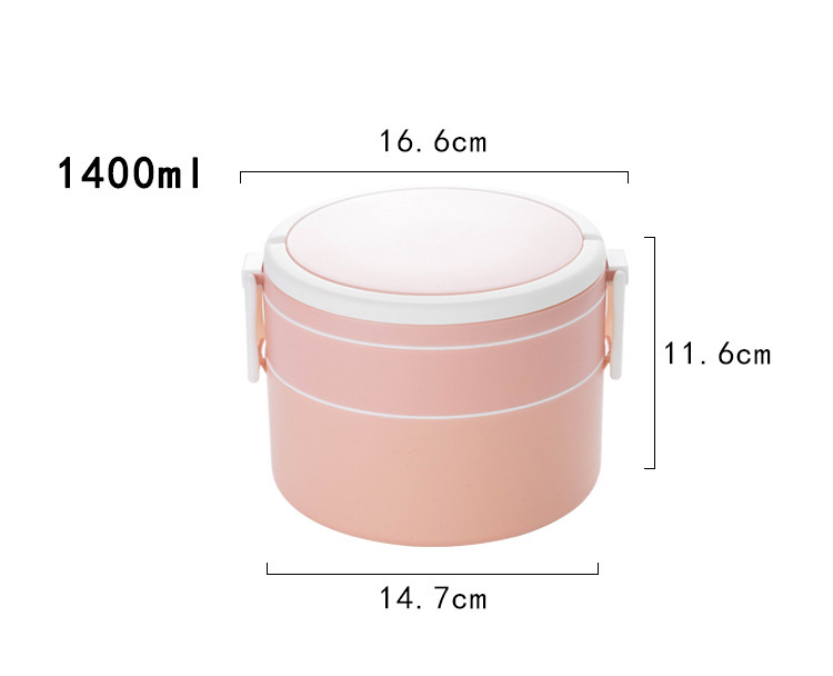 2-Tier Stackable Bento Box with Handle — Microwave-Safe Lunch Box for Work, School & Meal Prep