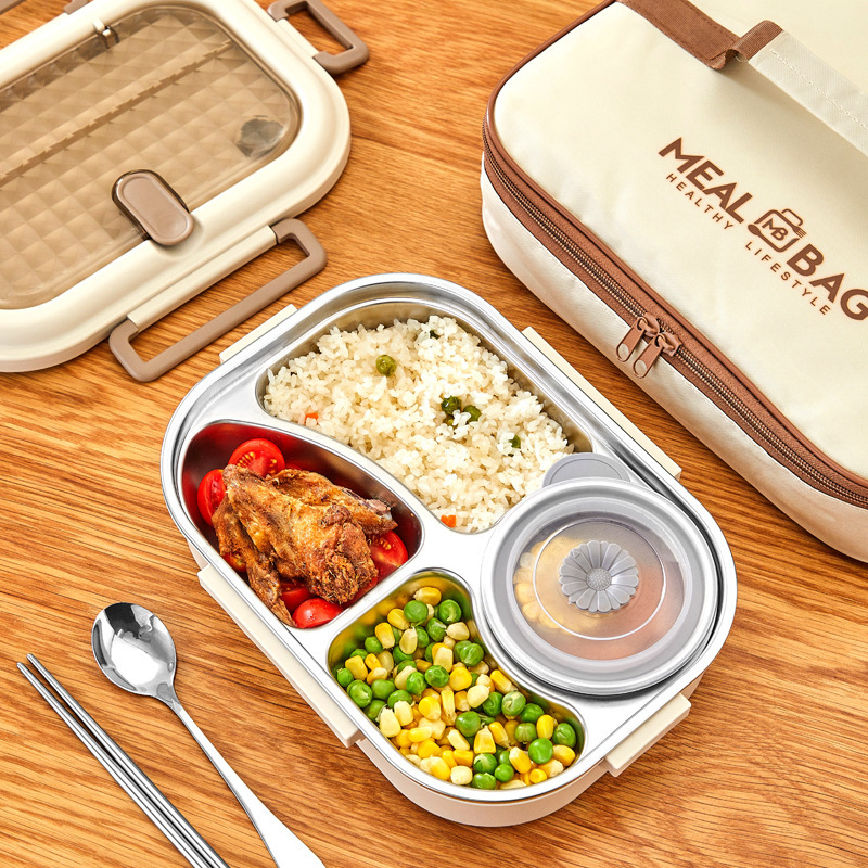 304 Stainless Steel Insulated Bento Box — Portable Meal Prep Container for Work & School
