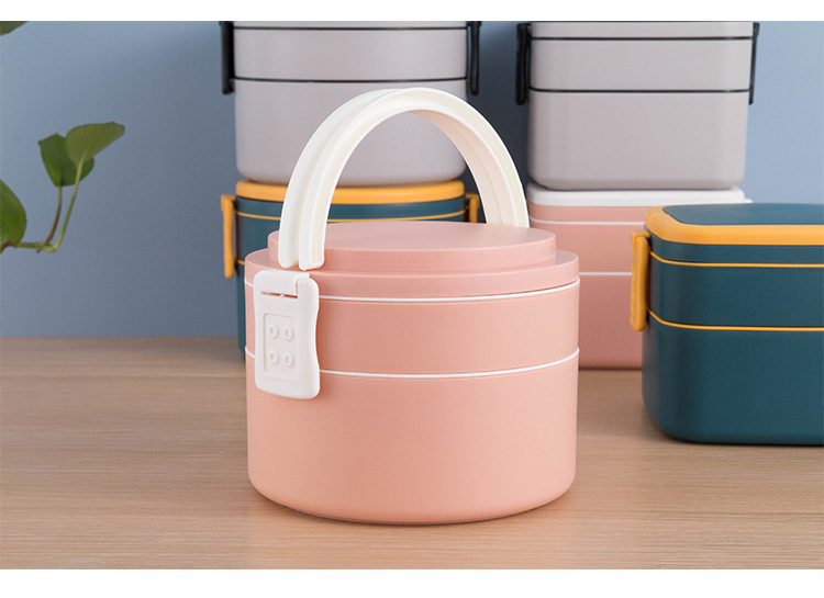 2-Tier Stackable Bento Box with Handle — Microwave-Safe Lunch Box for Work, School & Meal Prep