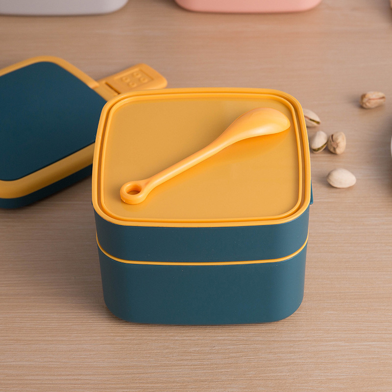 2-Tier Stackable Bento Box with Handle — Microwave-Safe Lunch Box for Work, School & Meal Prep