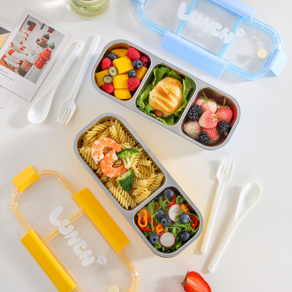 304 Stainless Steel Divided Bento Lunch Box — Sealed, Leak-Resistant Compartments, No Flavor Mixing