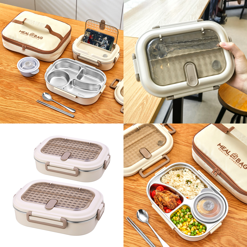 304 Stainless Steel Insulated Bento Box — Portable Meal Prep Container for Work & School