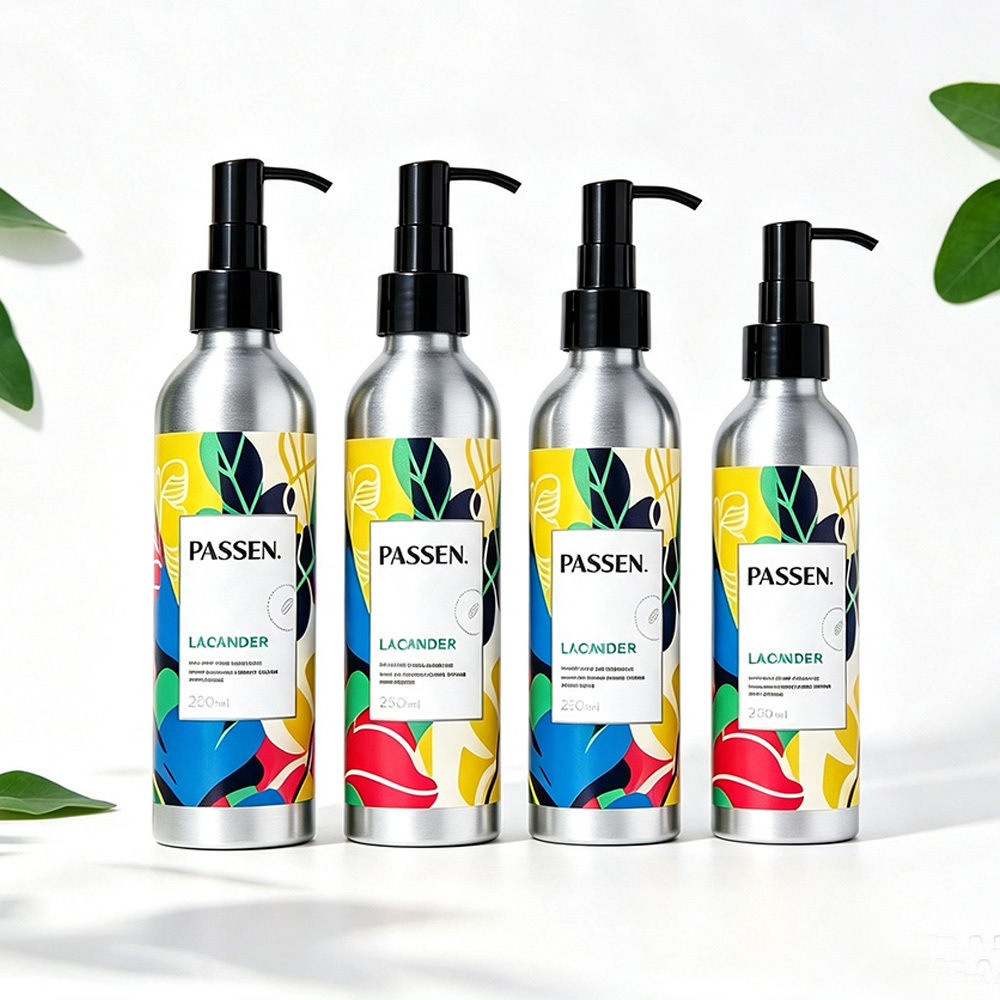 50ml,100ml,150ml,200ml,250ml,300ml Refillable Cosmetic Aluminum Bottle for Hotel Bathroom Amenity Free Design Free Sample Offer