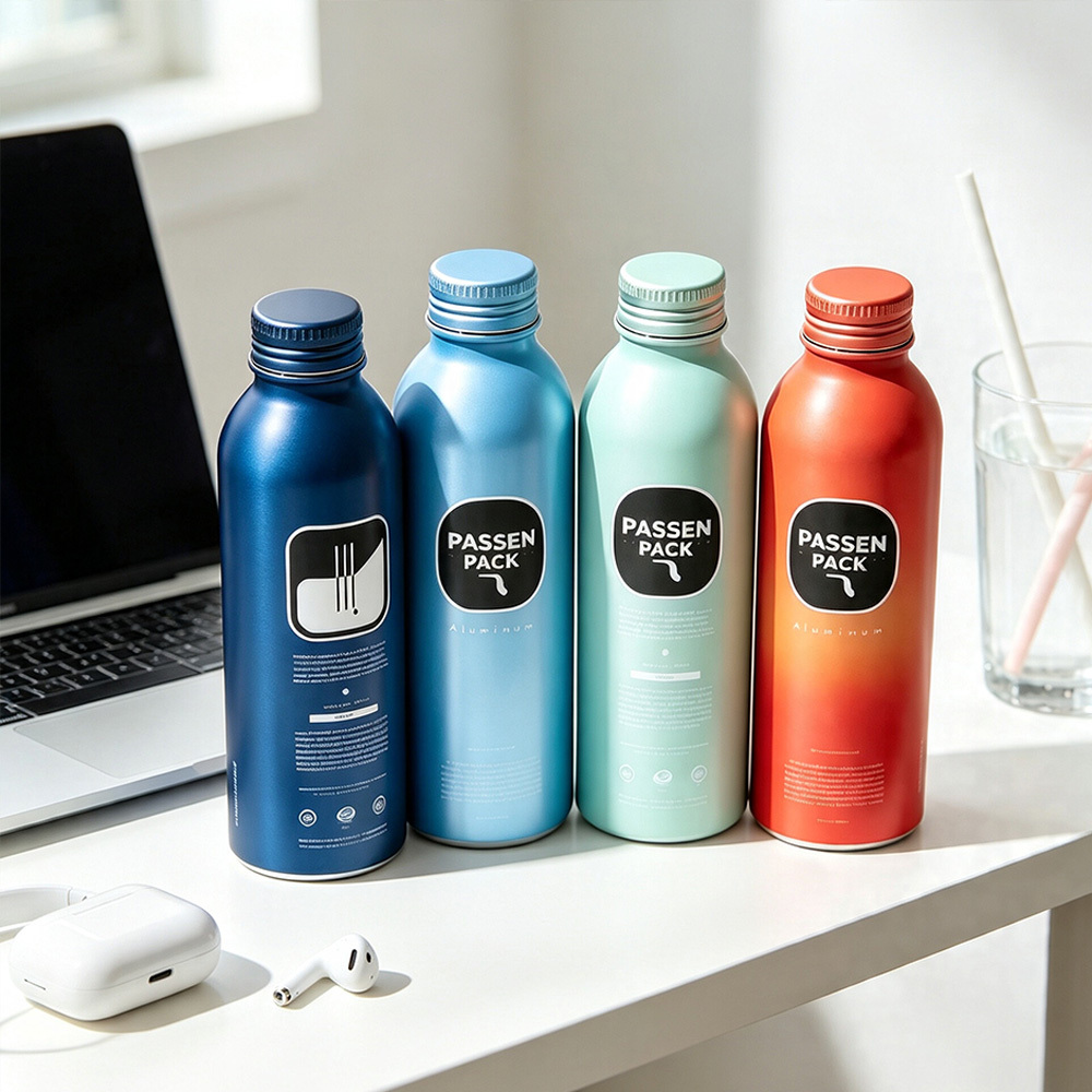 Empty Aluminum Bottle 50ml 100ml 250ml 350ml 500ml 1000ml for Carbonated Energy Beverages