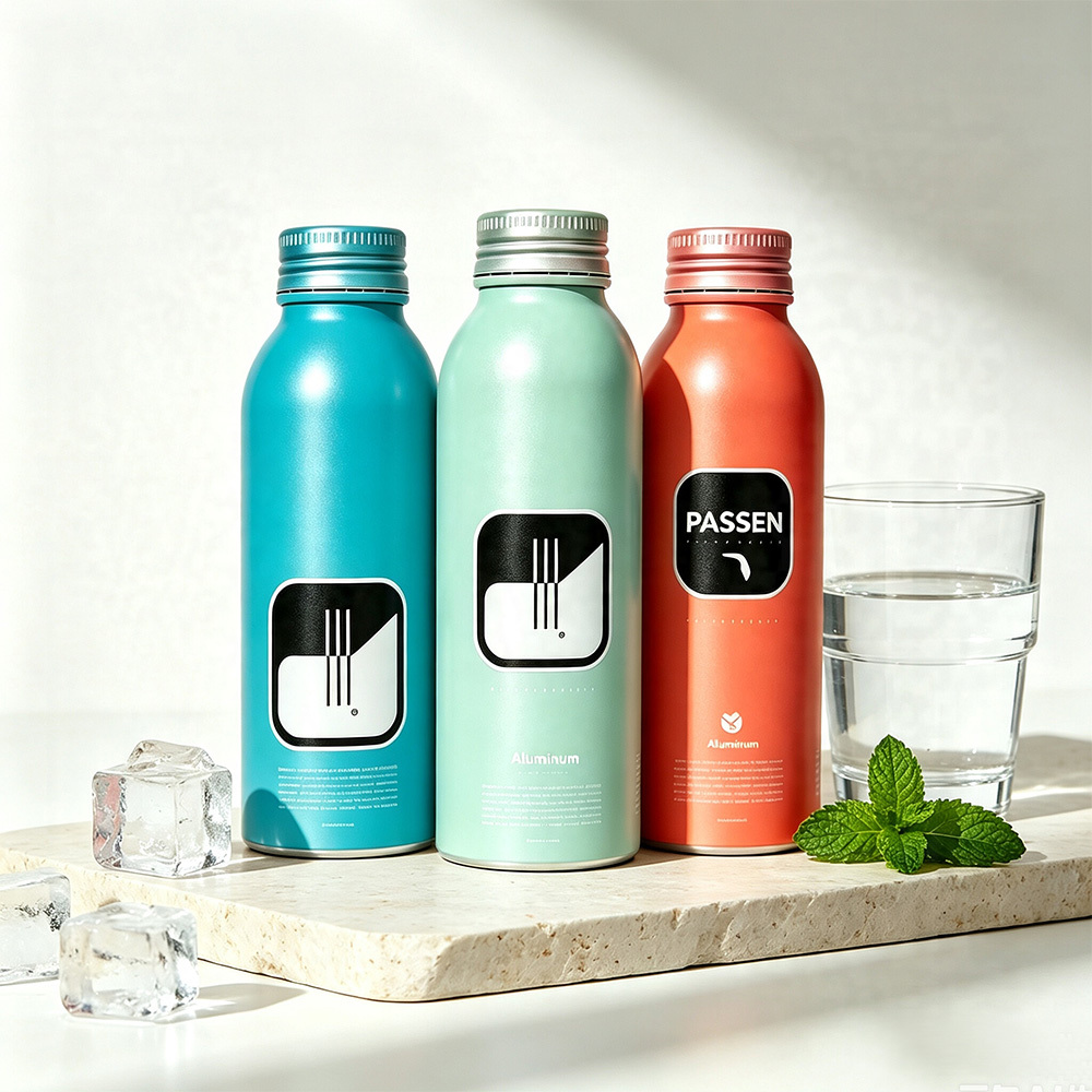 Empty Aluminum Bottle 50ml 100ml 250ml 350ml 500ml 1000ml for Carbonated Energy Beverages