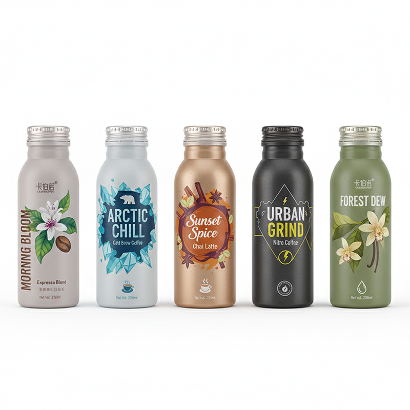 100ml 150ml 250ml 350ml Custom Printed Aluminum Bottles for Juice Coffee Wine Beverage Branding