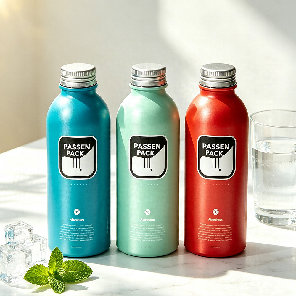 Empty Aluminum Bottle 50ml 100ml 250ml 350ml 500ml 1000ml for Carbonated Energy Beverages
