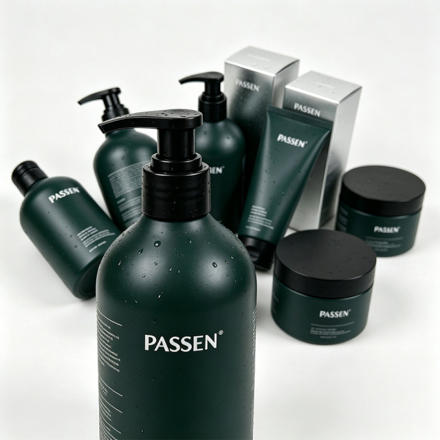 Green Matte Multi Layer Printing Aluminum Bottle Skincare Packaging for Body Lotion Hand Soap With Free Design