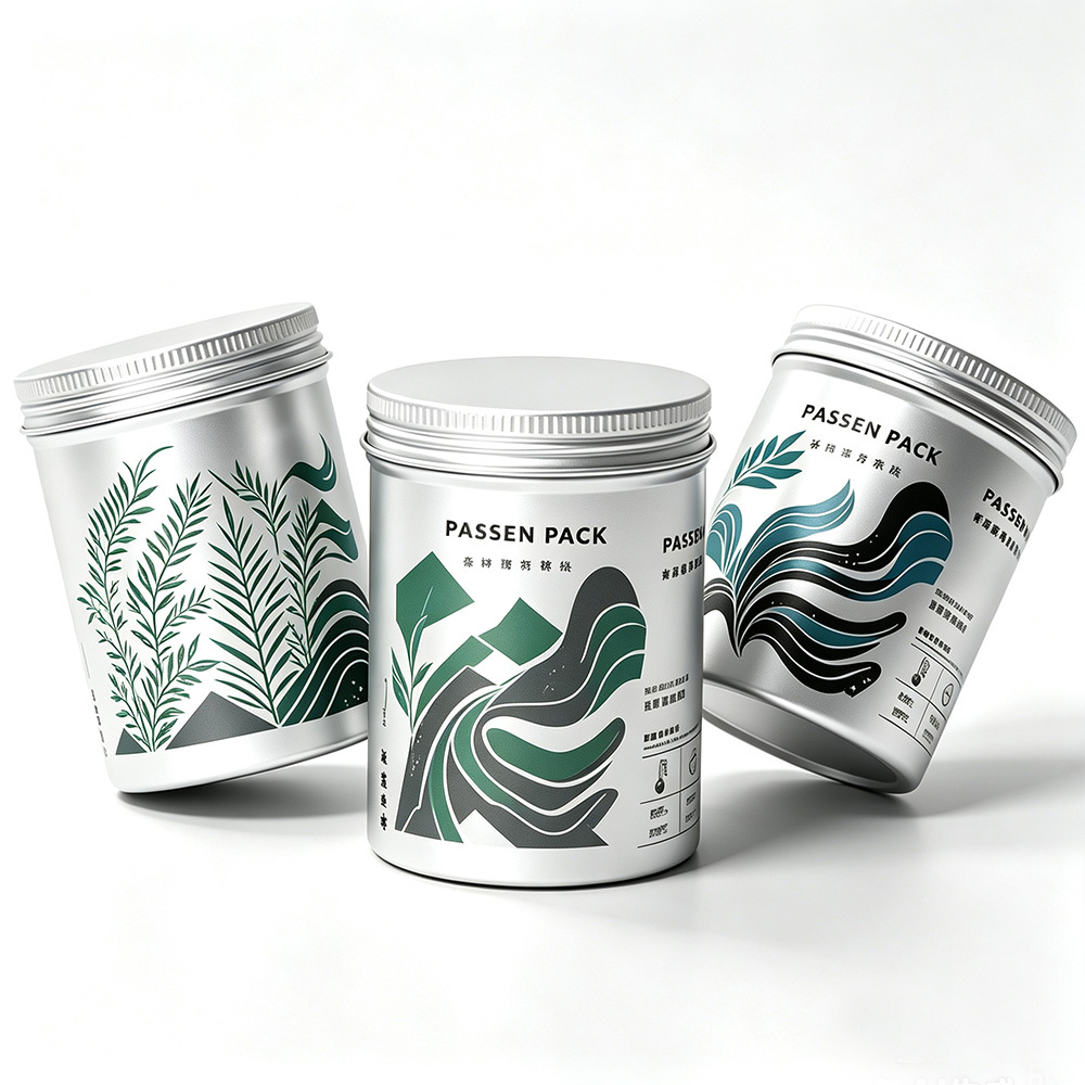 50ml 100ml 200ml 300ml 500ml Food Compliance Certified Aluminum Canister Aluminum Jar Dustproof Tea Coffee Herbal Medicine Jar