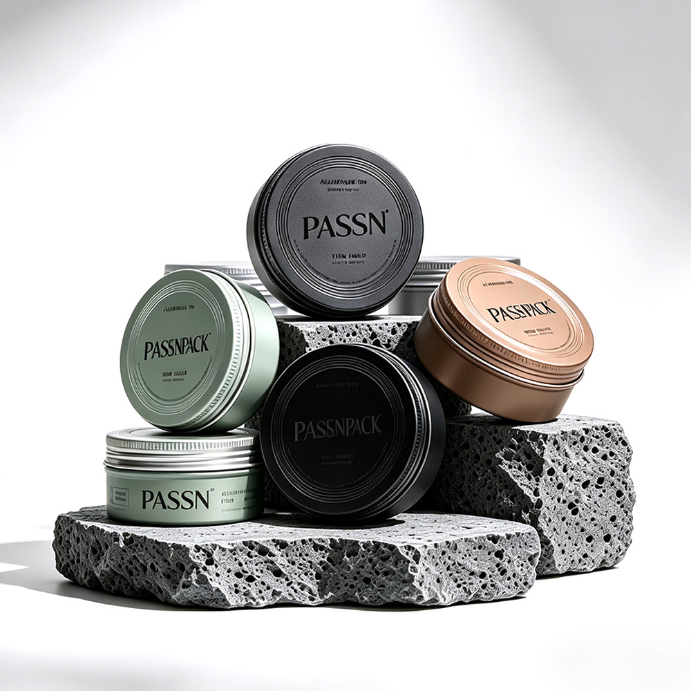 Airtight Aluminum Metal Tins Refillable Cosmetic Jars for Hair Styling Paste Body Cream Ointment and Beauty Balm,PASSEN,Airtight Aluminum Metal Tins Refillable Cosmetic Jars for Hair Styling Paste Body Cream Ointment and Beauty Balm