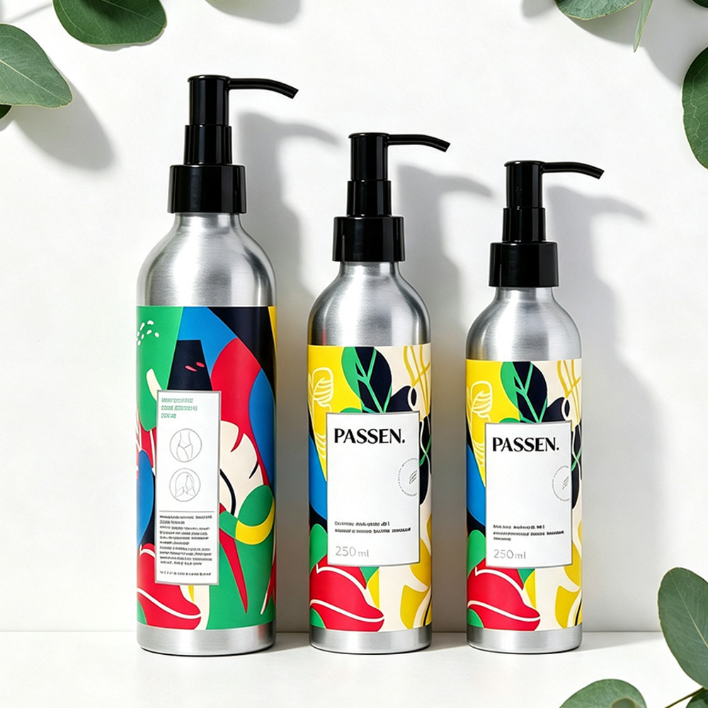 50ml,100ml,150ml,200ml,250ml,300ml Refillable Cosmetic Aluminum Bottle for Hotel Bathroom Amenity Free Design Free Sample Offer