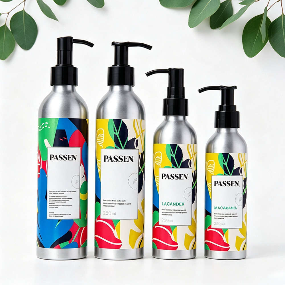 Eco Friendly Cosmetic Aluminum Bottle for Hotel Sustainable Lotion Packaging Free Design Free Sample