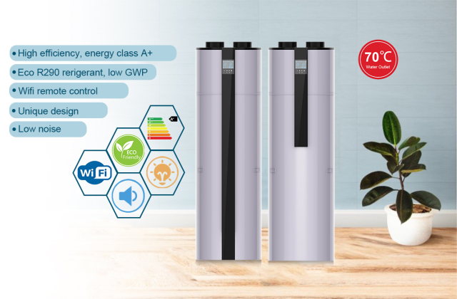 Green Power A++ DC Inverter Stainless Steel Hot Water Heater Smart All-in-One Air to Water Heat Pump