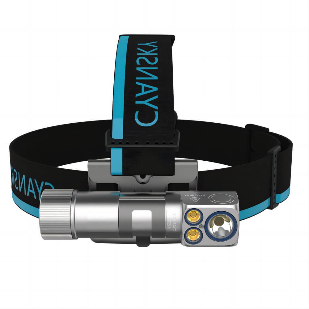 Silver Rechargeable Headlamp – 2,800 Lumens, Spot & Flood
