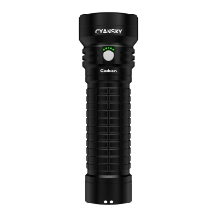 2000 Lumens No Dimming No Overheating LiFePO4 Rechargeable Searching Flashlight Carbon