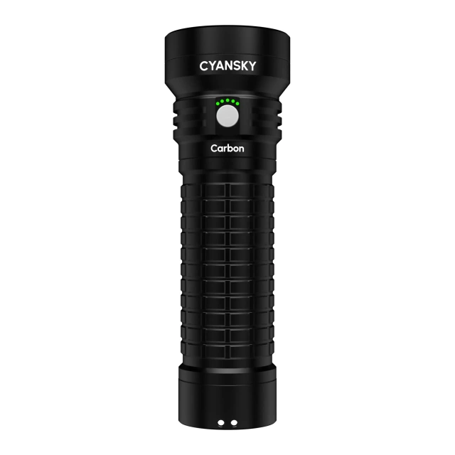 2000 Lumens No Dimming No Overheating LiFePO4 Rechargeable Searching Flashlight Carbon