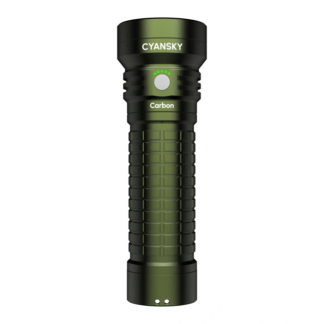 2000 Lumens No Dimming No Overheating LiFePO4 Rechargeable Searching Flashlight Carbon