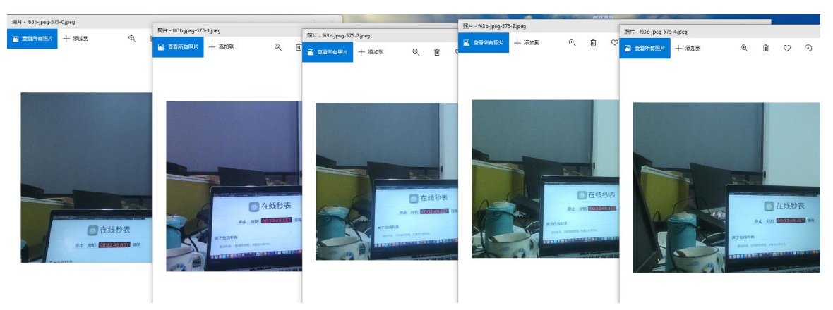 Wall-clock stopwatch test: five photo viewers show the same elapsed time captured simultaneously by all five synchronized cameras (EyeCloud AI case study)