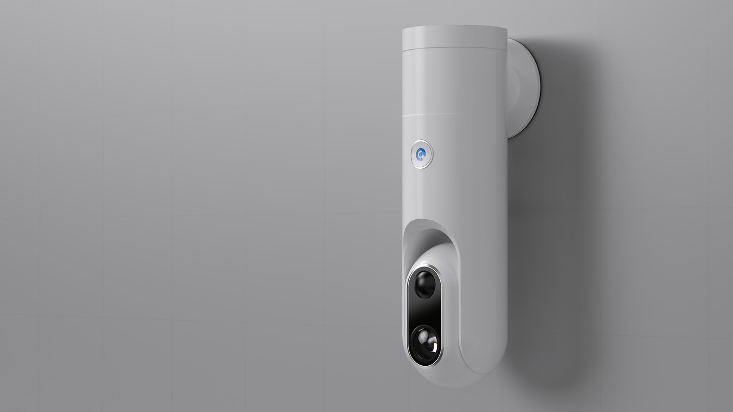 Sticker-Eye low-power AI smart camera reference platform: a rechargeable battery-powered camera with an embedded neural network for person and face recognition, engineered and manufactured by EyeCloud AI as an overall solution