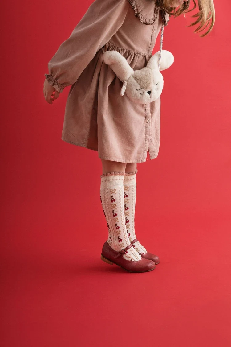 Collegien Jacquard Cherries and Bows Knee-high Socks