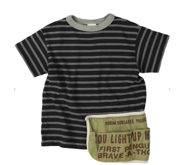 Fith Denim Dungaree Striped Cotton Jersey Apron S/S TEE