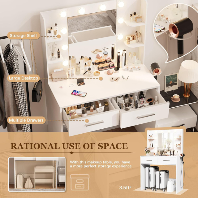 Nu-Deco Makeup Vanity Set,Fuzhou Nu-Deco Crafts Co., Ltd.,Nu-Deco Makeup Vanity Set