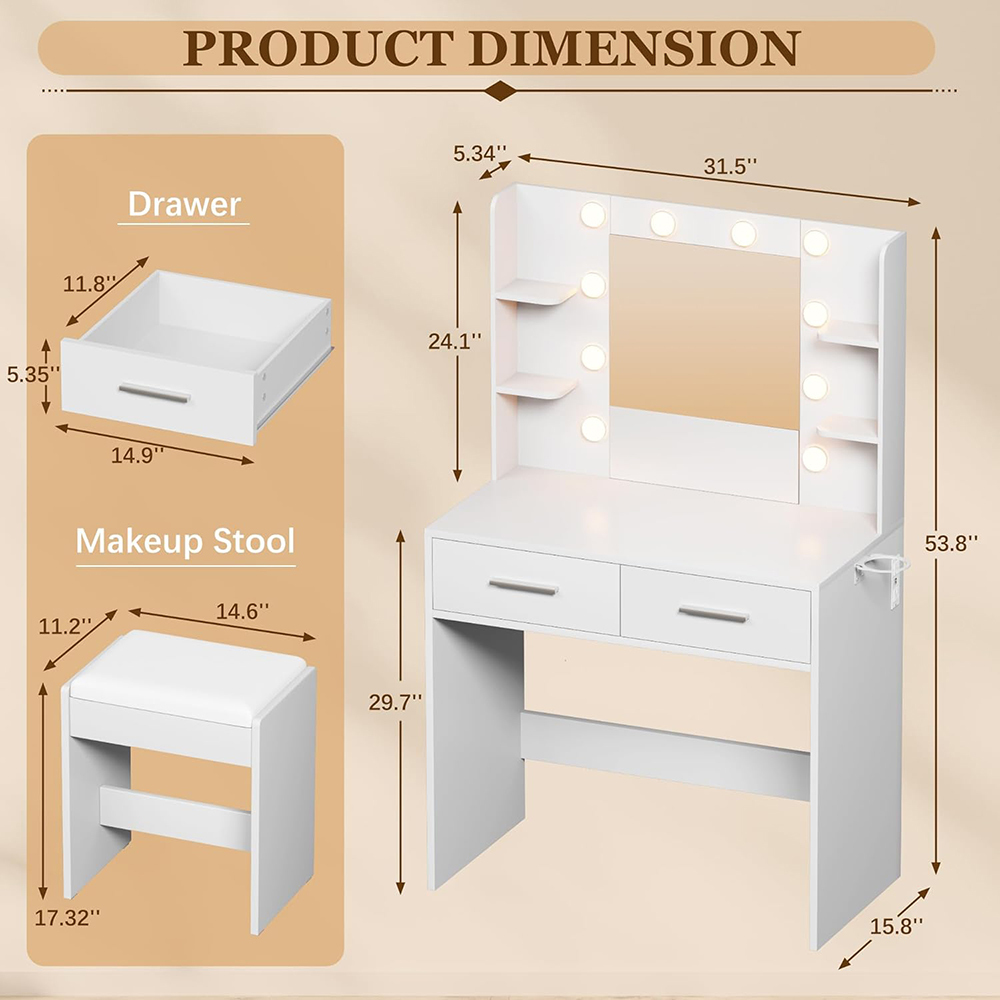 Nu-Deco Makeup Vanity Set,Fuzhou Nu-Deco Crafts Co., Ltd.,Nu-Deco Makeup Vanity Set