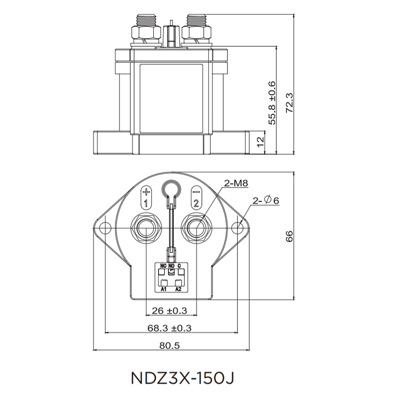 NDZ3X-150J High Voltage DC Contactor Coil Voltage DC12V DC24V DC48V,Xcontactor.com,NDZ3X-150J High Voltage DC Contactor Coil Voltage DC12V DC24V DC48V