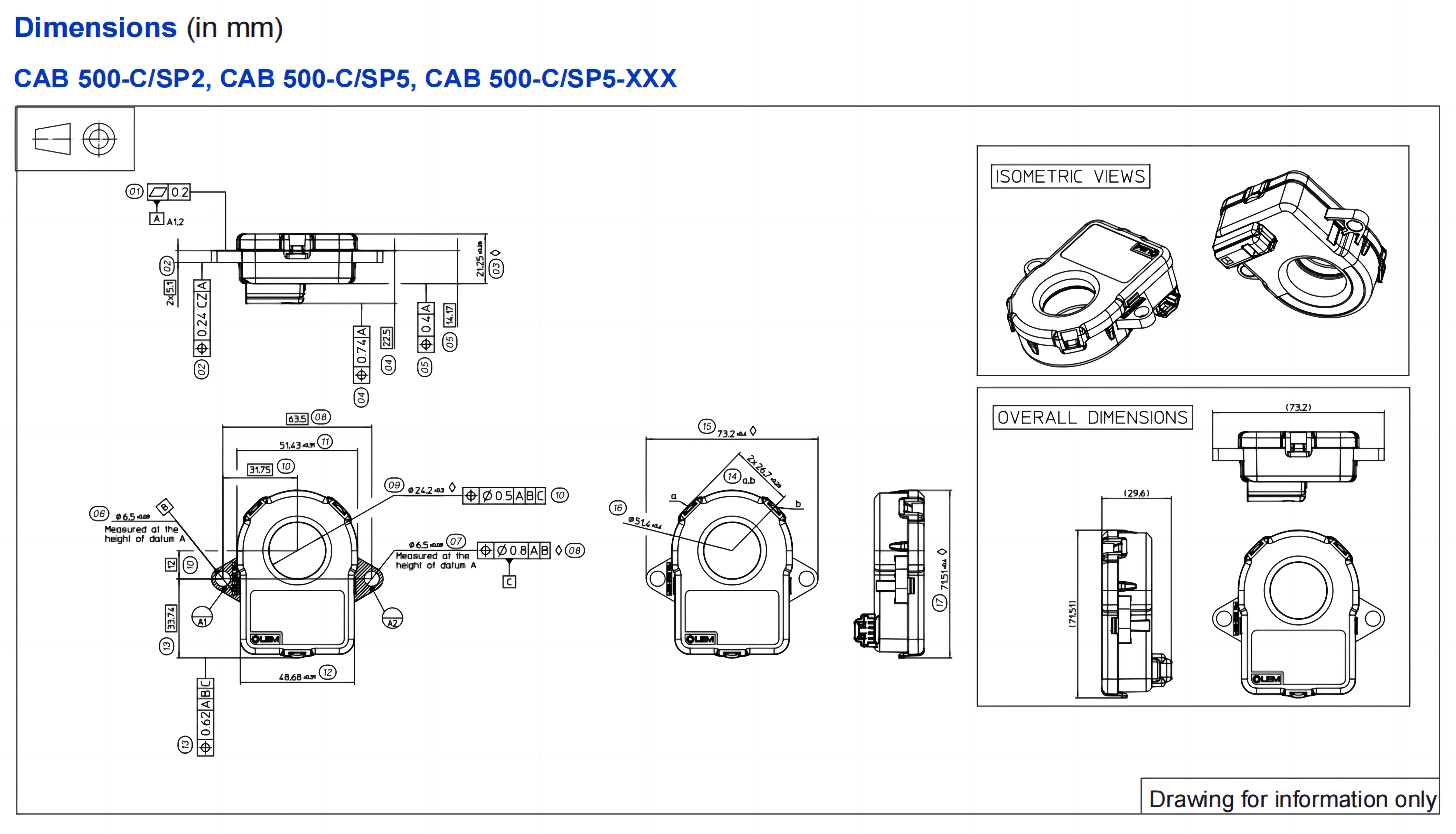 LEM CAB 500-C/SP5-001 current sensor — product view