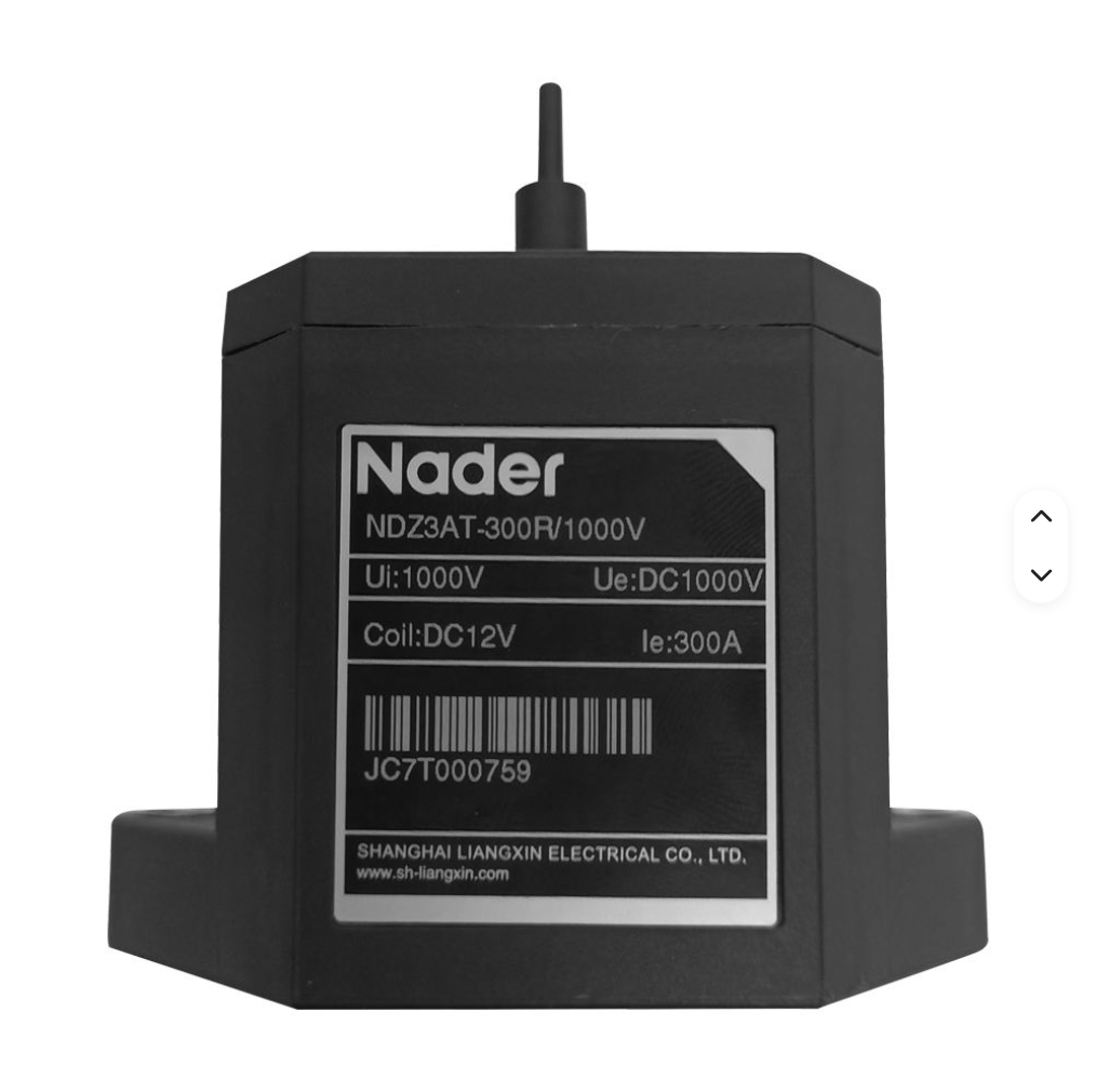 NDZ3AT-300C unit nameplate — Ui 1000V, Ue DC1000V, Ie 300A, Coil DC12V