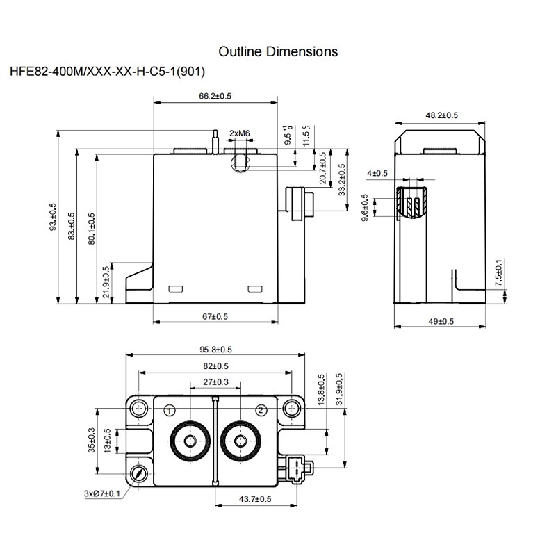 power contactors HFE82V-400M HONGFA Coil Voltage 12 24V